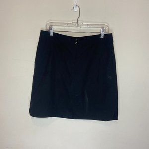Mountain Hardwear Athletic Skirt Women 10 Solid Black Zip Snap 18" Length Active
